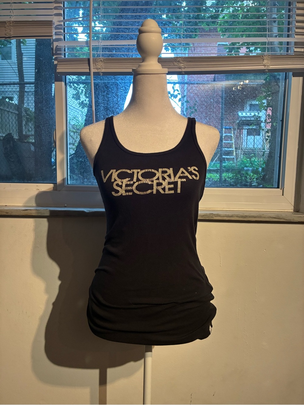 Victoria's Secret Black Logo Racerback Tank